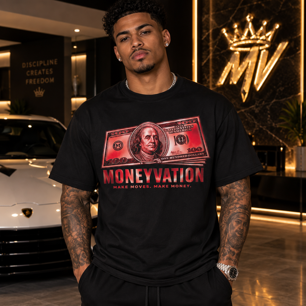 Moneyvation "Chasing Freedom" Red Essentials Tee