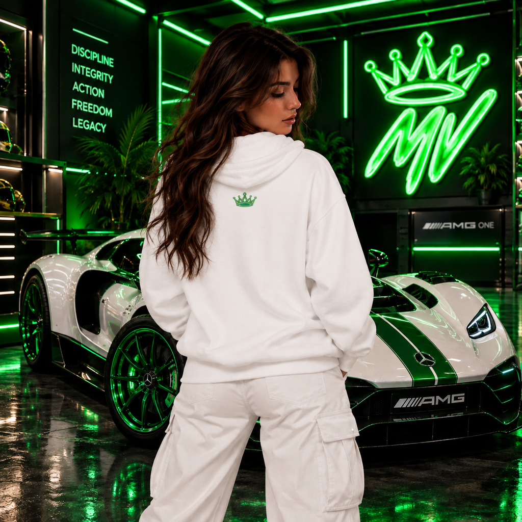Moneyvation Premium Green Crown Signature Heavyweight Hoodie