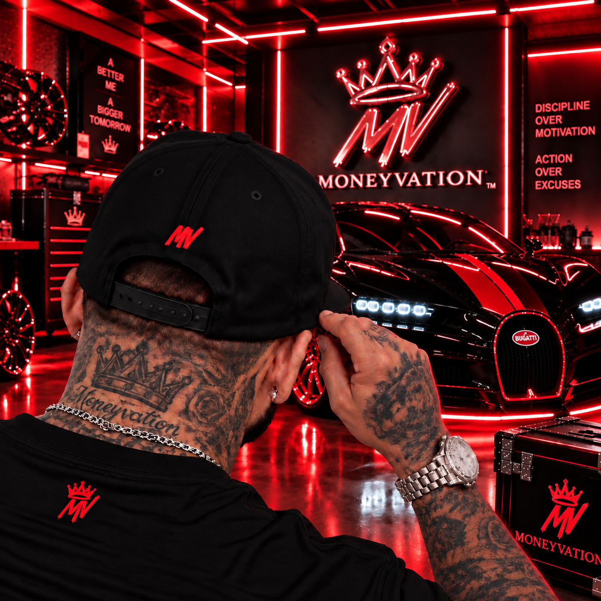 Moneyvation™ Signature  Snapback Hat  Relentless Red