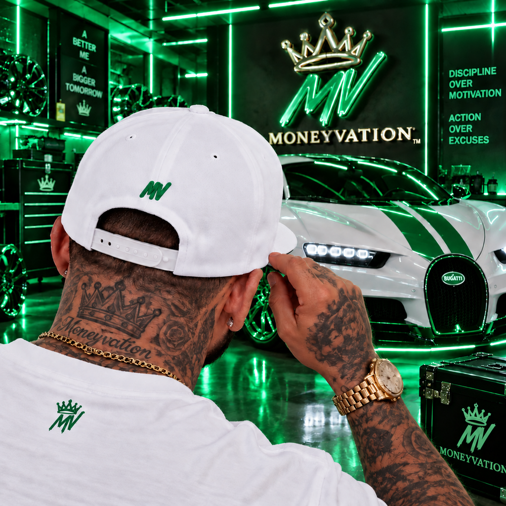 Moneyvation™ Signature Snapback Hat Forge Green