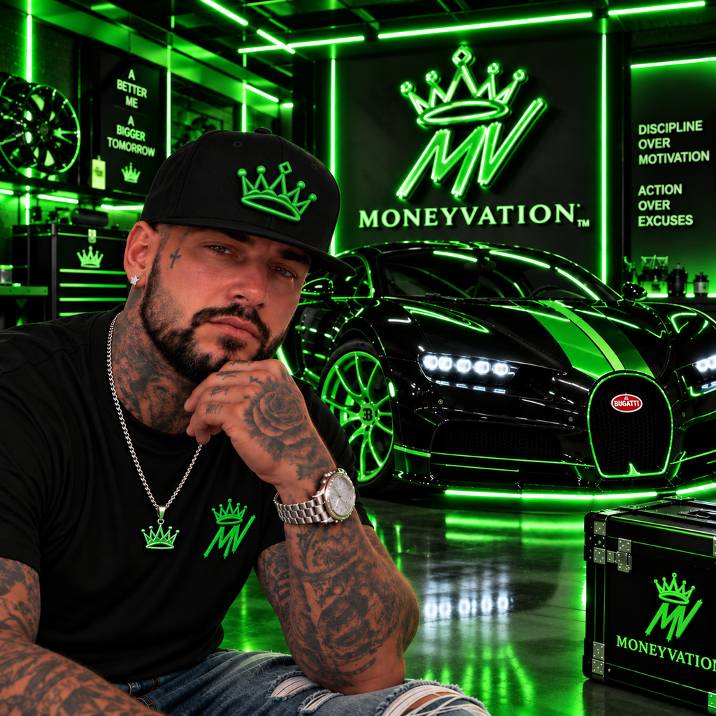 Moneyvation™ Signature Snapback Hat Forge Green