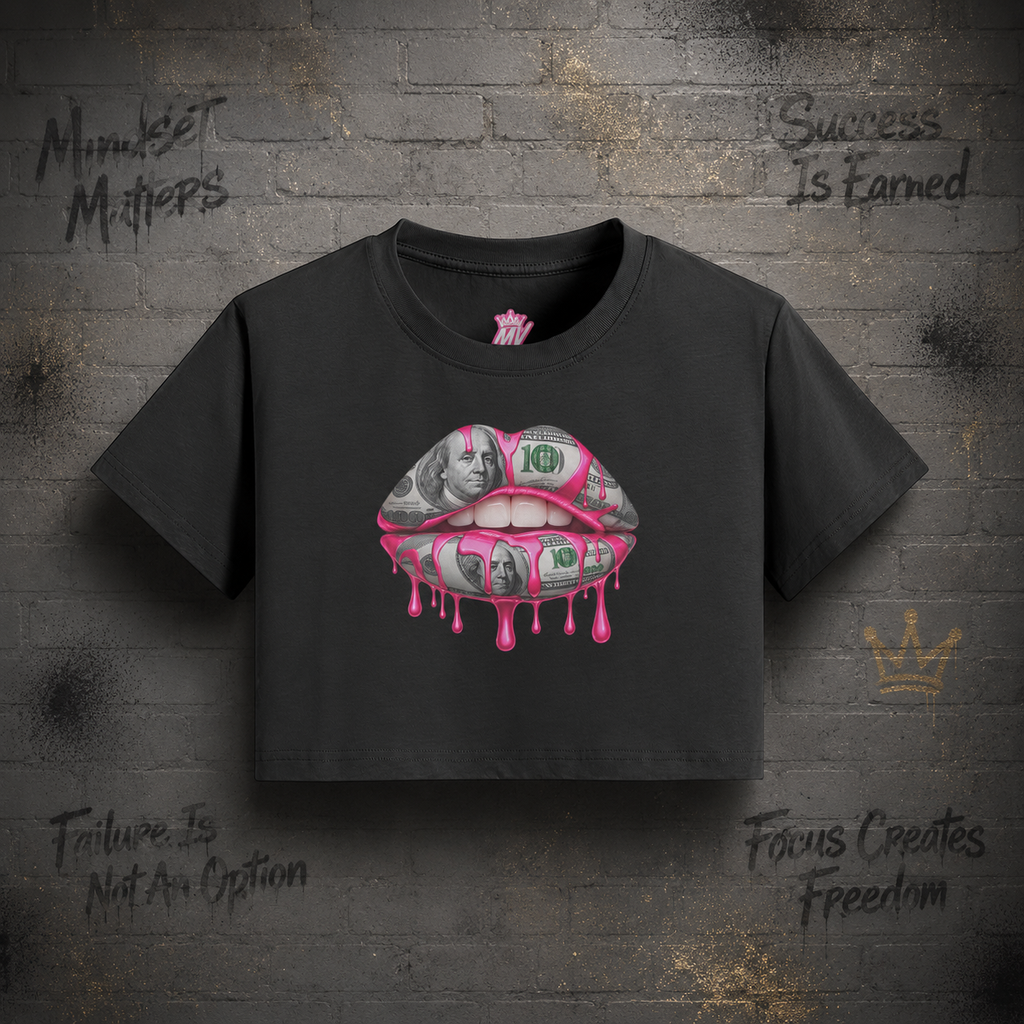 Moneyvation Moneylips Crop Top Tee
