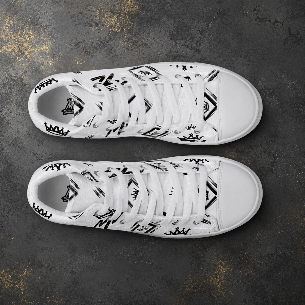 Moneyvation Signature Print Hightop Canvas Sneakers