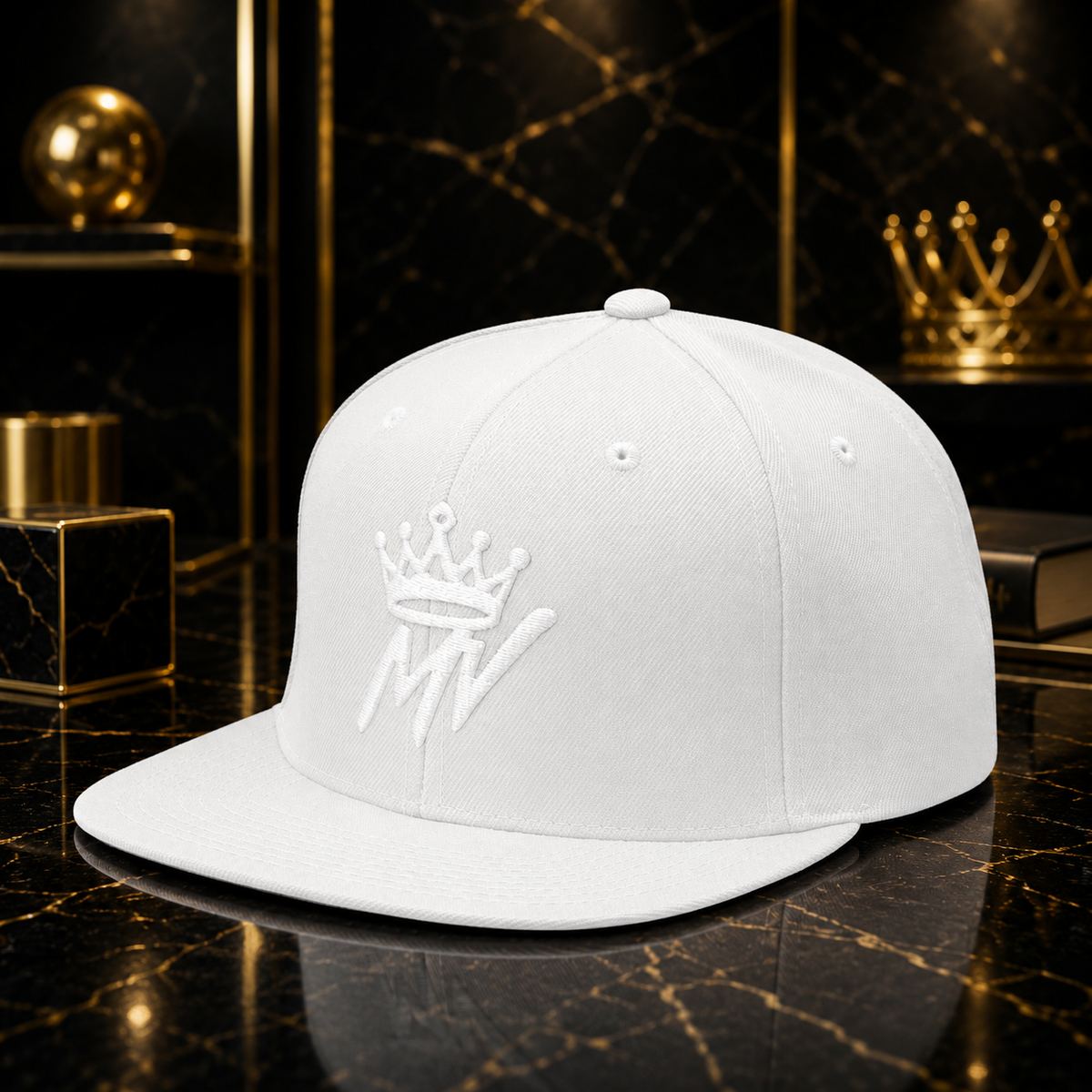 Moneyvation™ Signature Snapback Hat Summit White thread