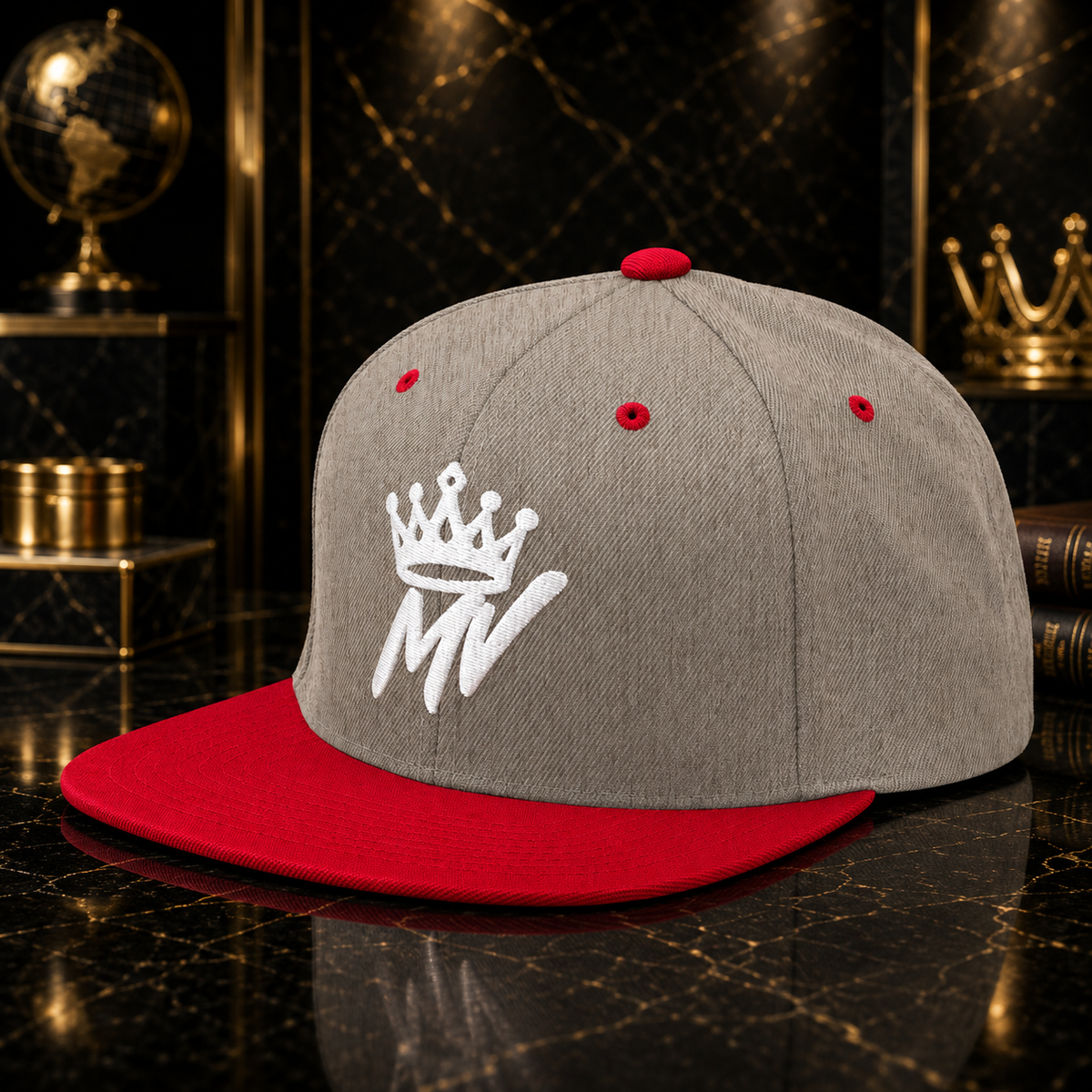 Moneyvation™ Signature Snapback Hat Summit White thread