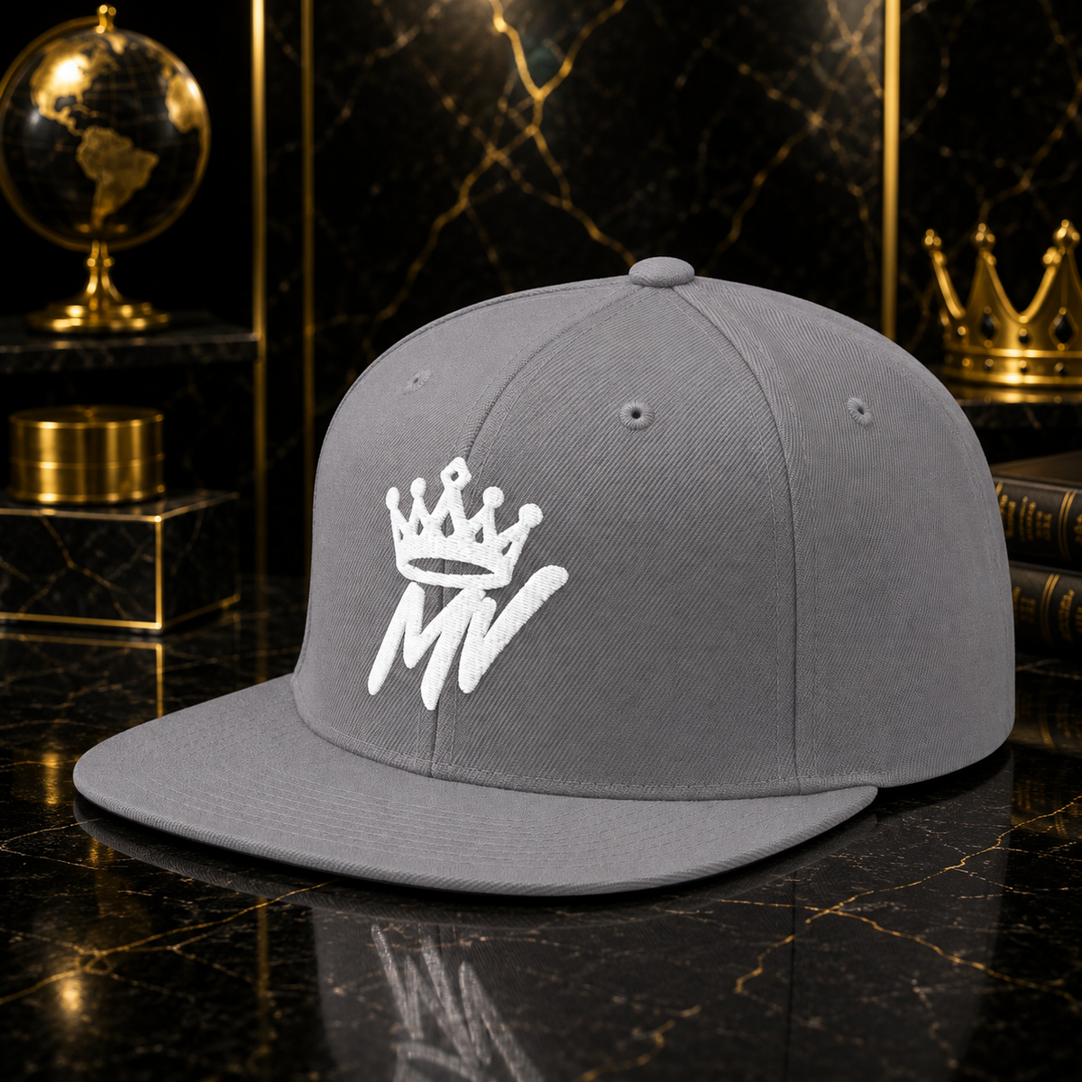Moneyvation™ Signature Snapback Hat Summit White thread