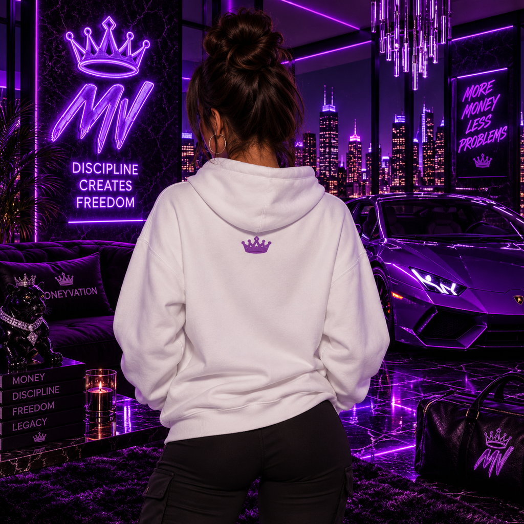 Moneyvation Premium Purple Crown Signature Heavyweight Hoodie