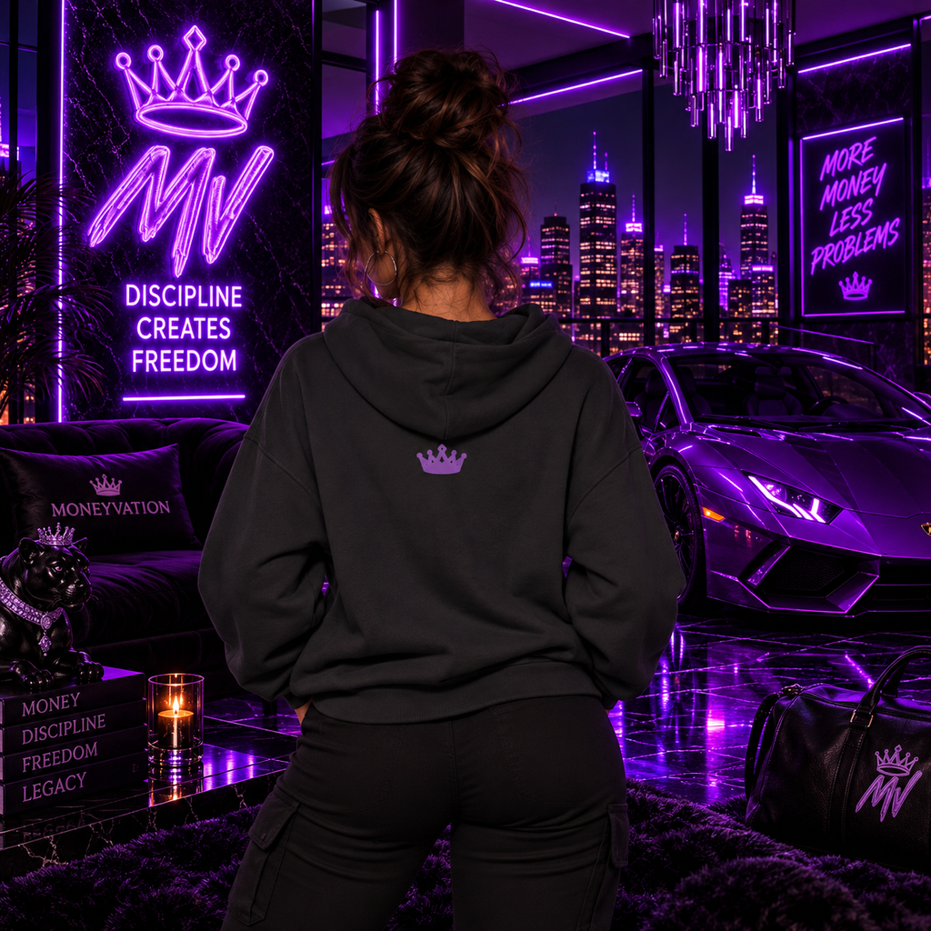 Moneyvation Premium Purple Crown Signature Heavyweight Hoodie