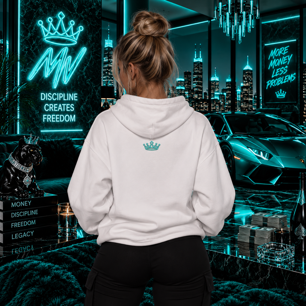 Moneyvation Premium Teal Crown Signature Heavyweight Hoodie