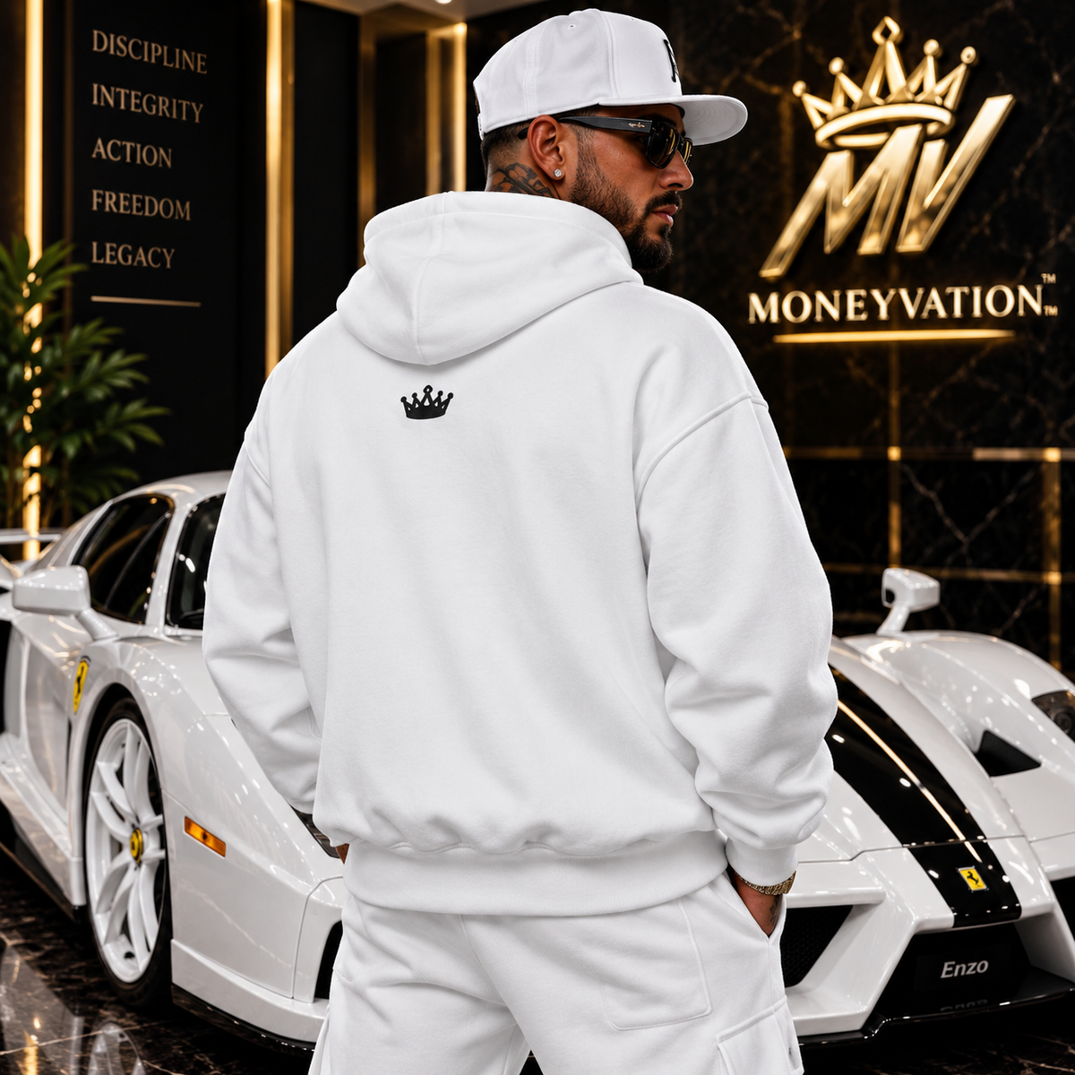 Moneyvation Premium Black Crown Signature Heavyweight Hoodie