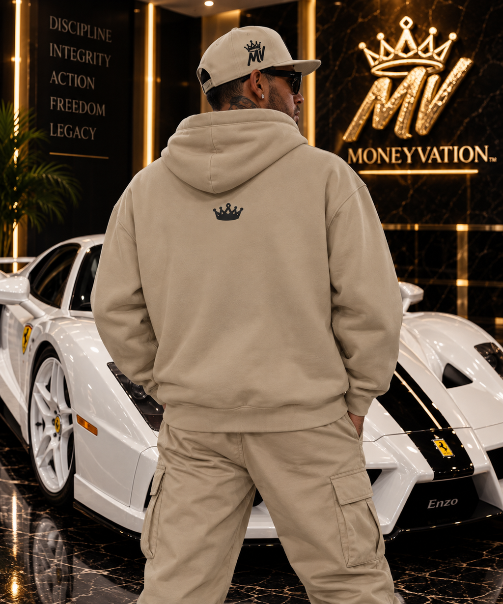 Moneyvation Premium Black Crown Signature Heavyweight Hoodie