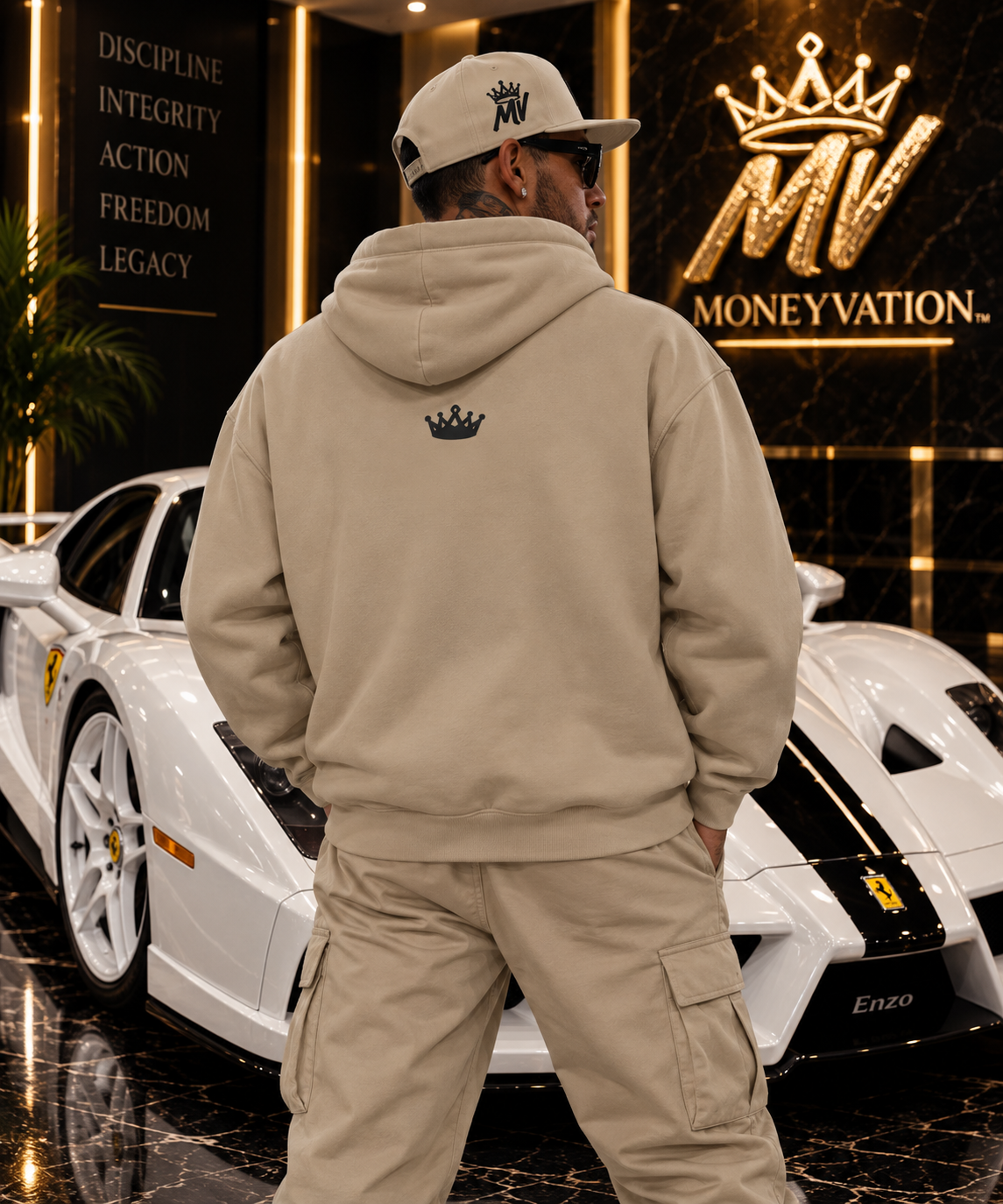 Moneyvation Premium Black Crown Signature Heavyweight Hoodie