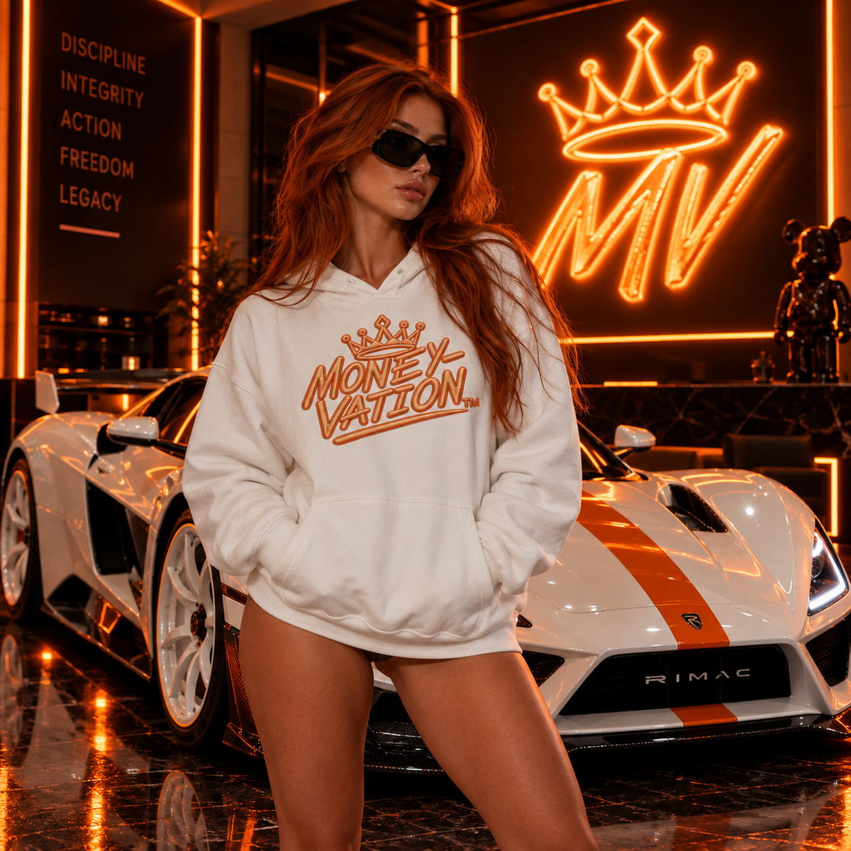 Moneyvation Premium Orange Crown Signature Heavyweight Hoodie
