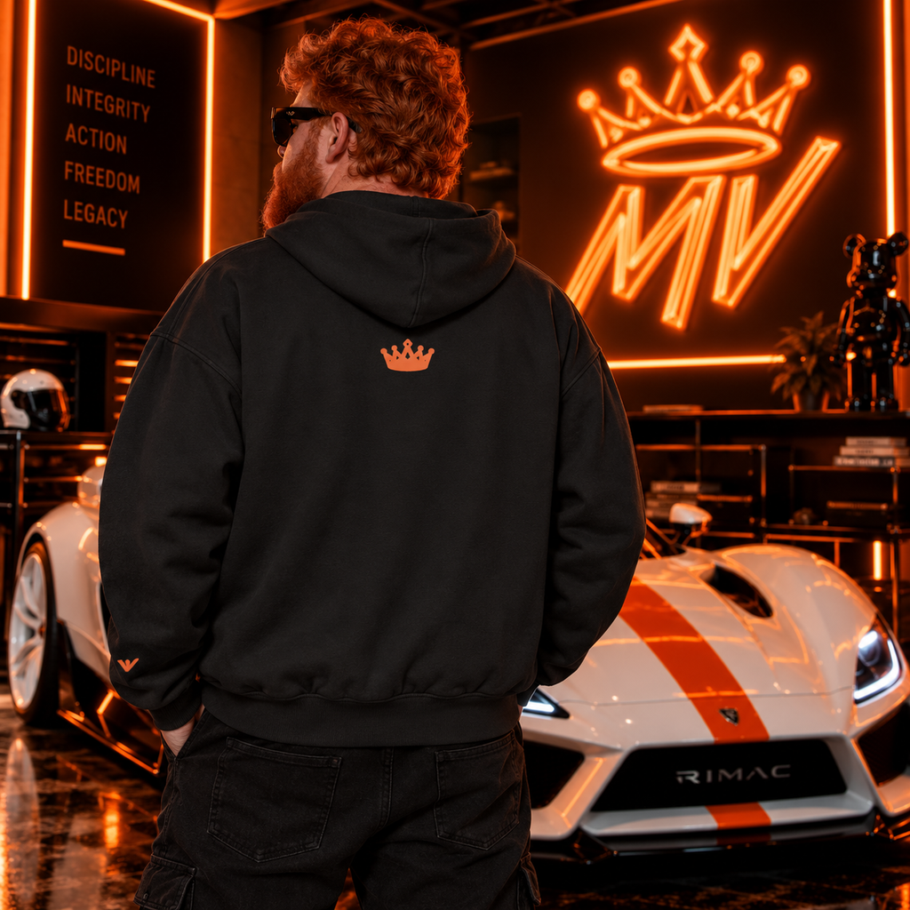 Moneyvation Premium Orange Crown Signature Heavyweight Hoodie