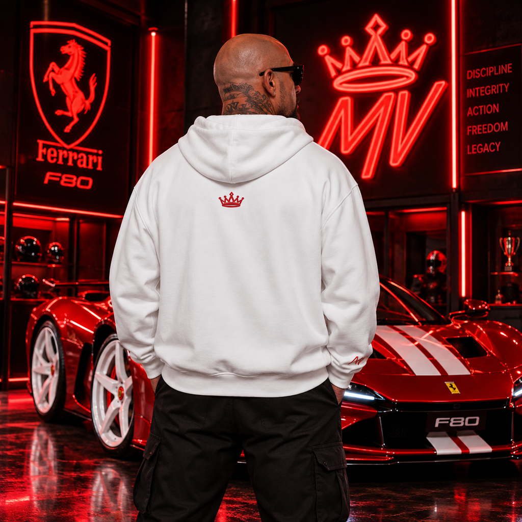 Moneyvation Premium Red Crown Signature Heavyweight Hoodie