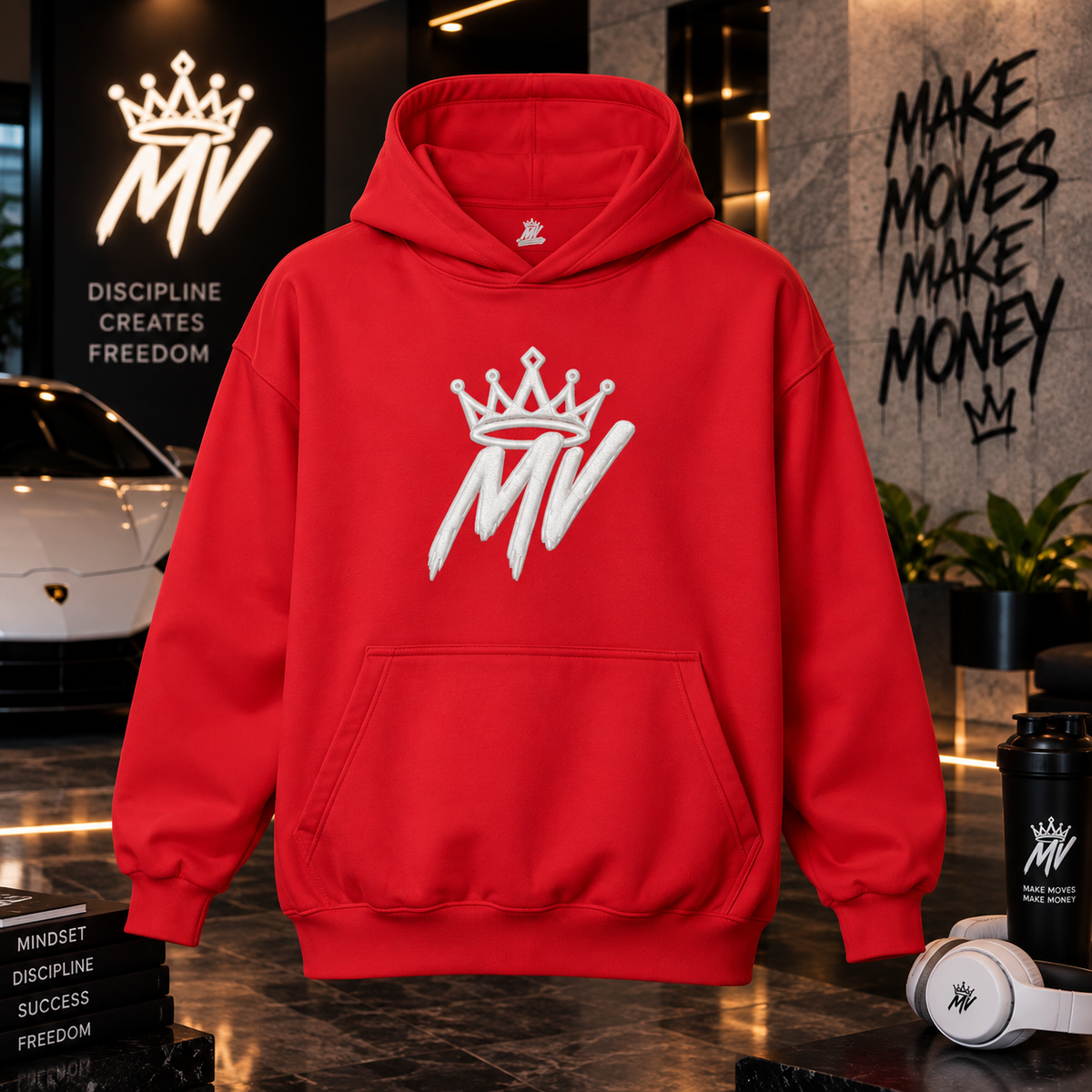 Moneyvation Premium MV & Crown Big Print  Signature Heavyweight Hoodie
