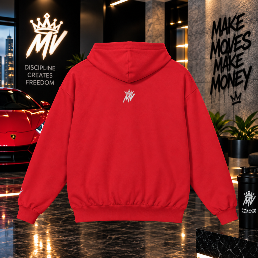 Moneyvation Premium White Crown Signature Heavyweight Hoodie