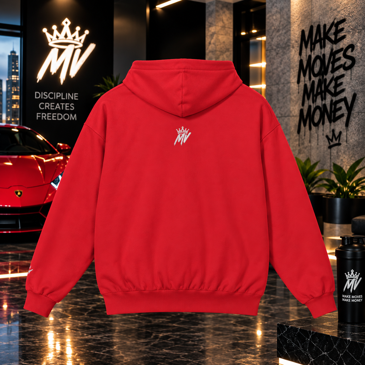 Moneyvation Premium White Crown Signature Heavyweight Hoodie