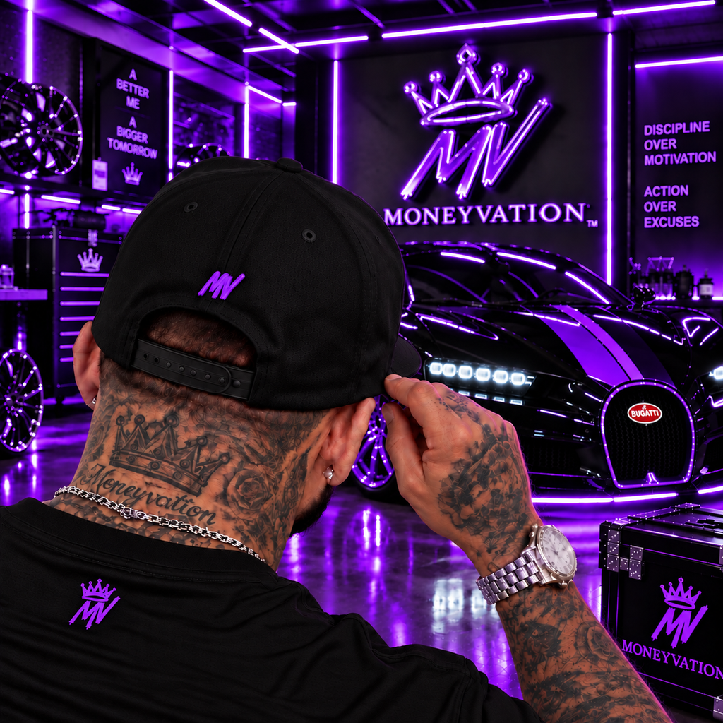 Moneyvation™ Signature Snapback Hat Royal Purple