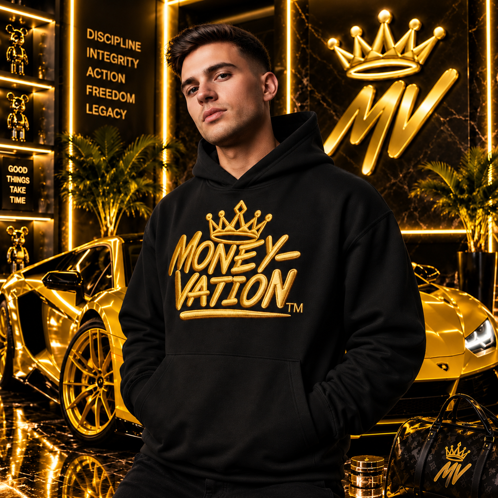 Moneyvation Victory Gold Heavyweight Relaxed-Fit Hoodie