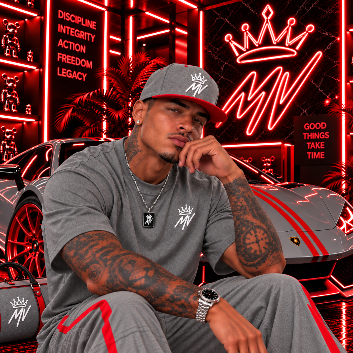 Moneyvation™ Signature Snapback Hat Summit White thread