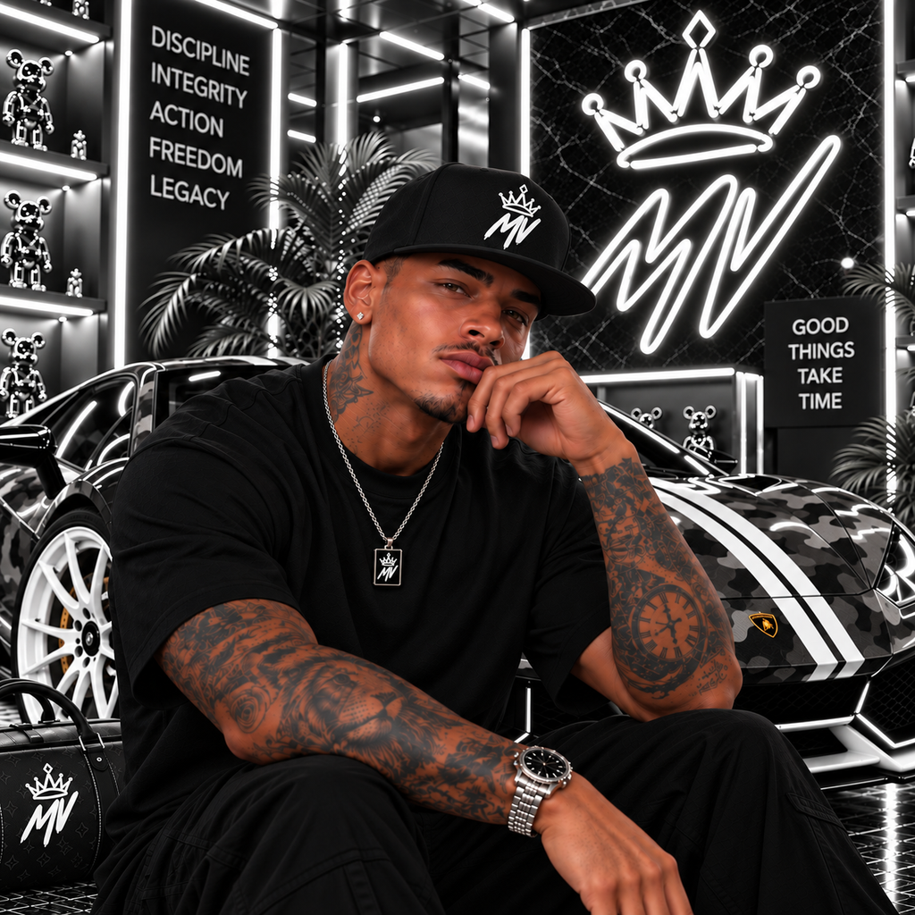 Moneyvation™ Signature Snapback Hat Summit White thread