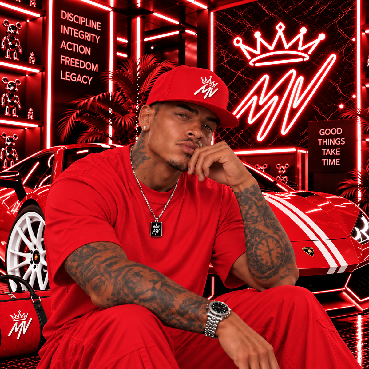 Moneyvation™ Signature Snapback Hat Summit White thread