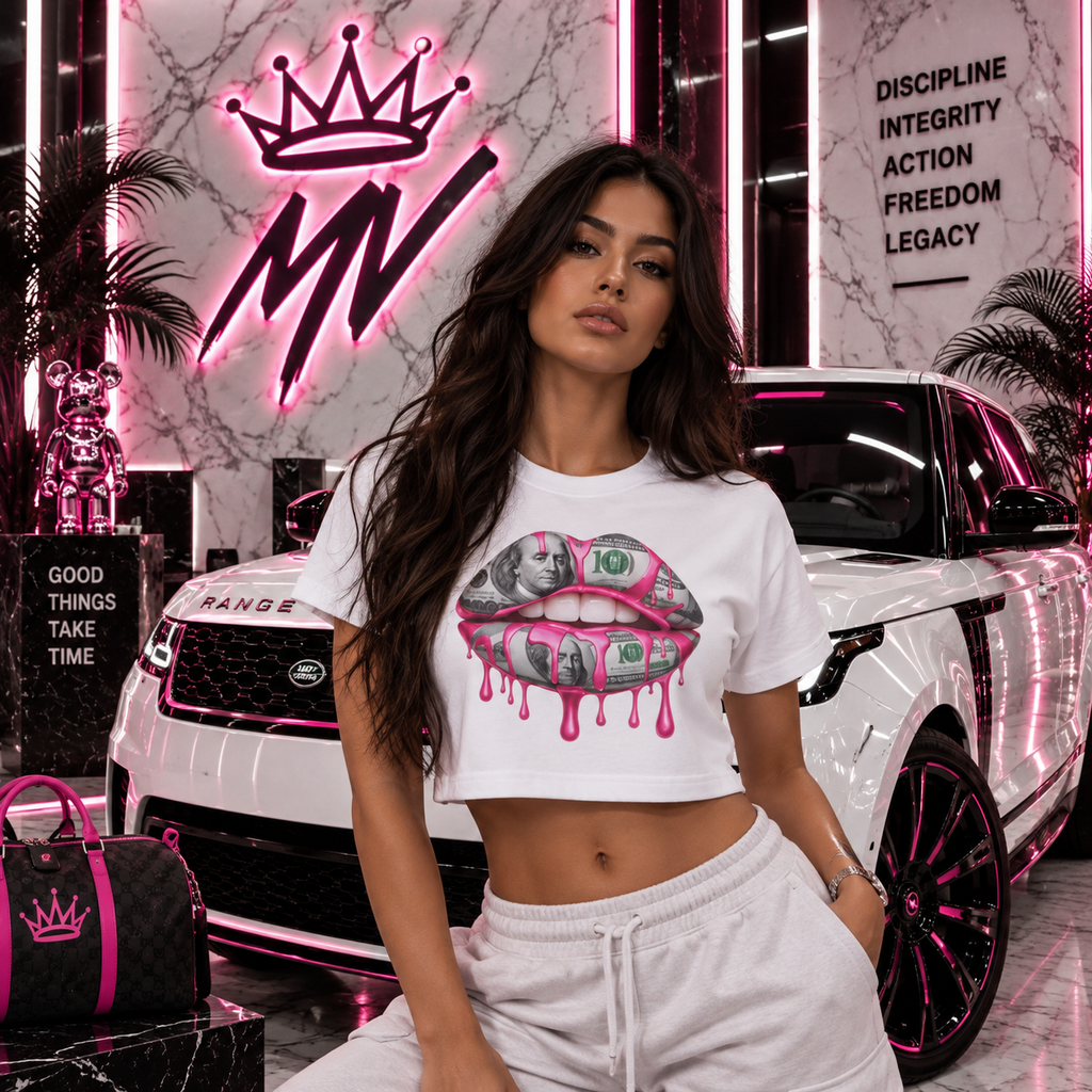 Moneyvation Moneylips Crop Top Tee