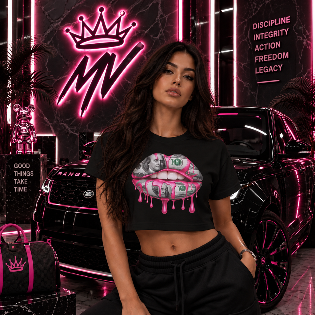 Moneyvation Moneylips Crop Top Tee