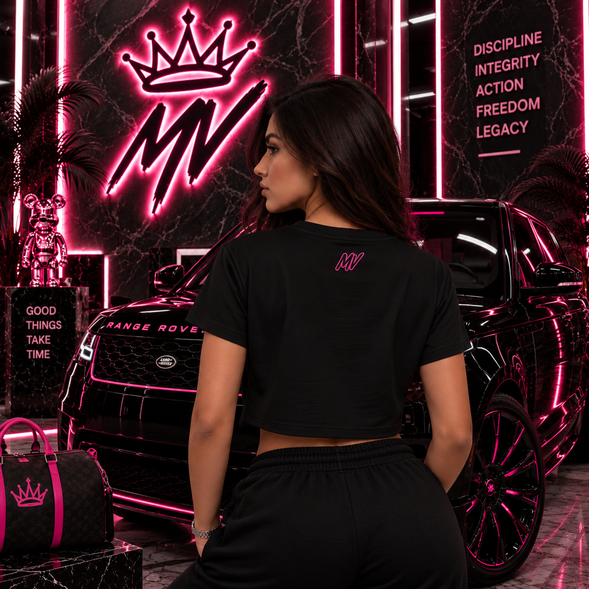 Moneyvation Moneylips Crop Top Tee