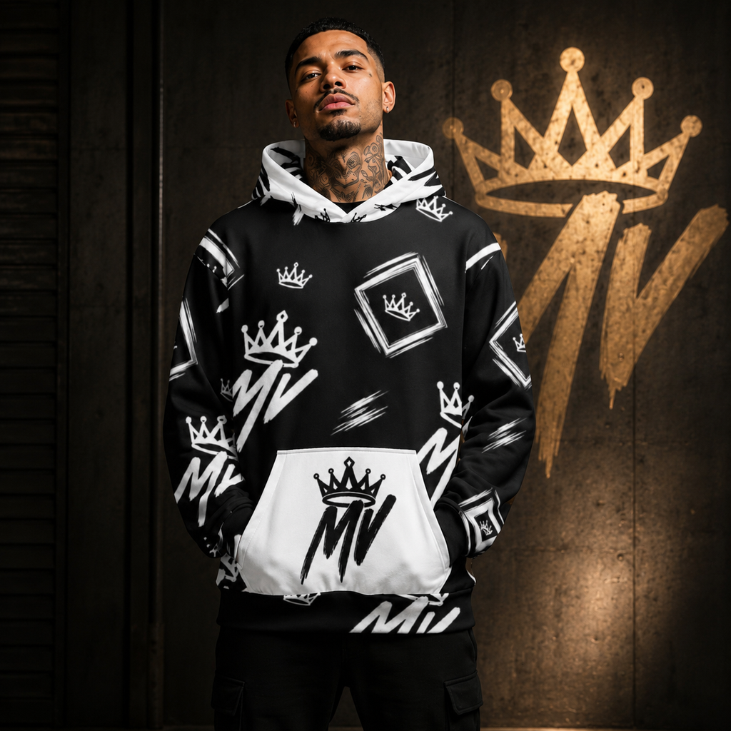 Moneyvation  Black Signature Print Premium Cotton Hoodie