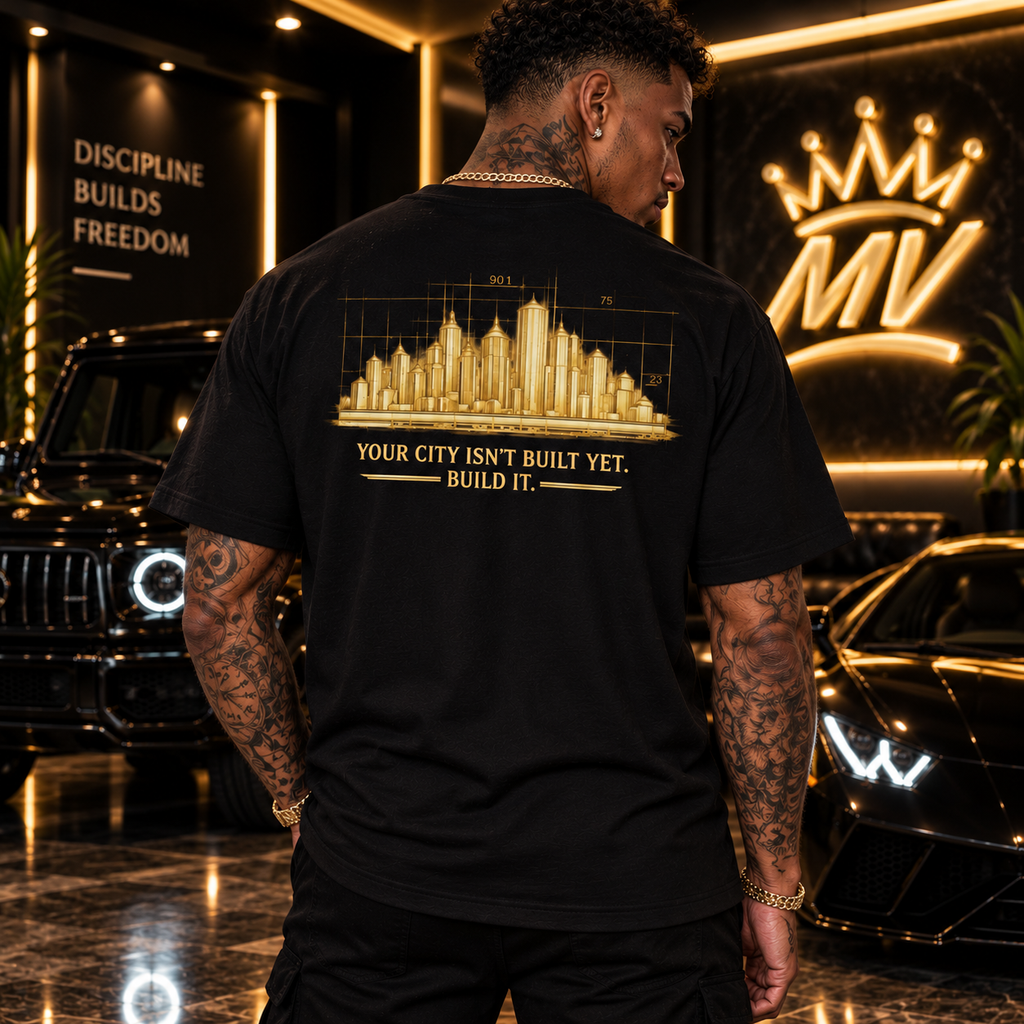 Moneyvation "Be the Boss" Black and Gold Premium Essential Tee