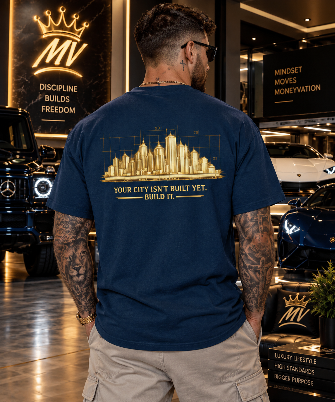 Moneyvation "Be the Boss" Black and Gold Premium Essential Tee