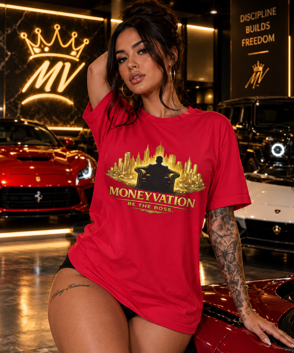 Moneyvation "Be the Boss" Black and Gold Premium Essential Tee
