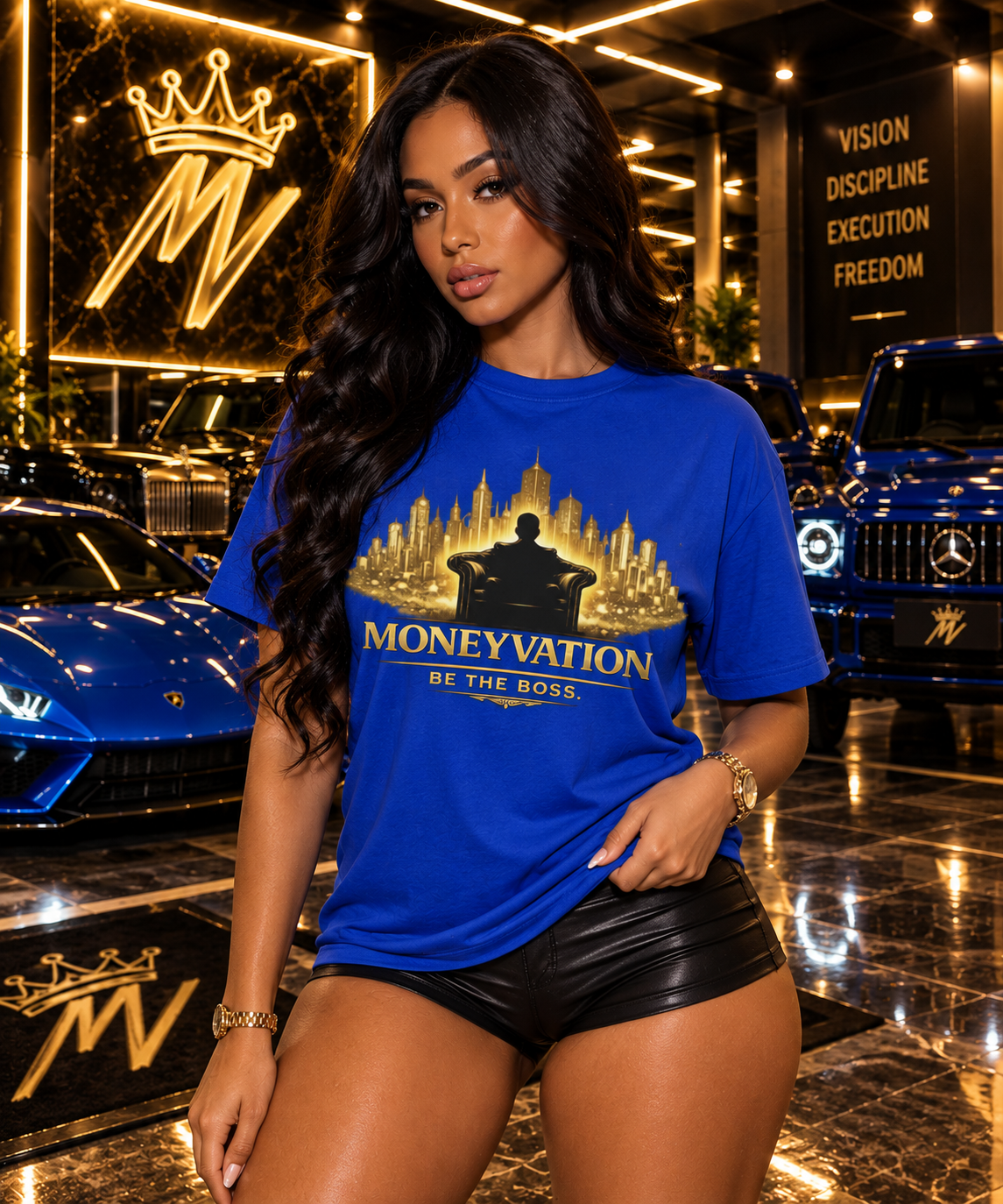 Moneyvation "Be the Boss" Black and Gold Premium Essential Tee