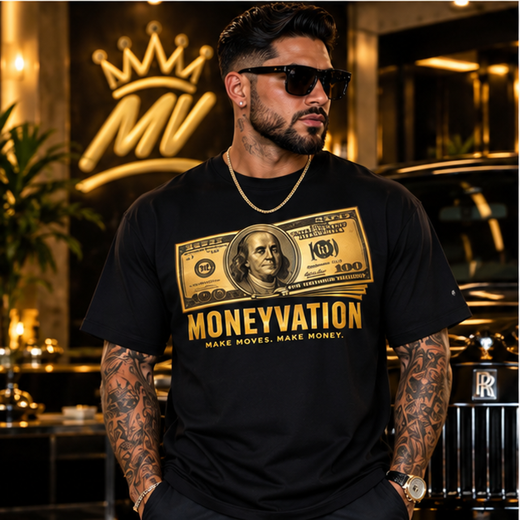 Moneyvation "Chasing Freedom" Victory Gold Essential Tee