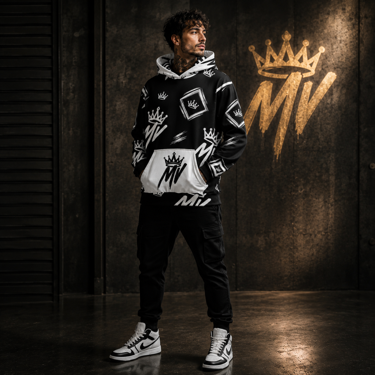 Moneyvation  Black Signature Print Premium Cotton Hoodie