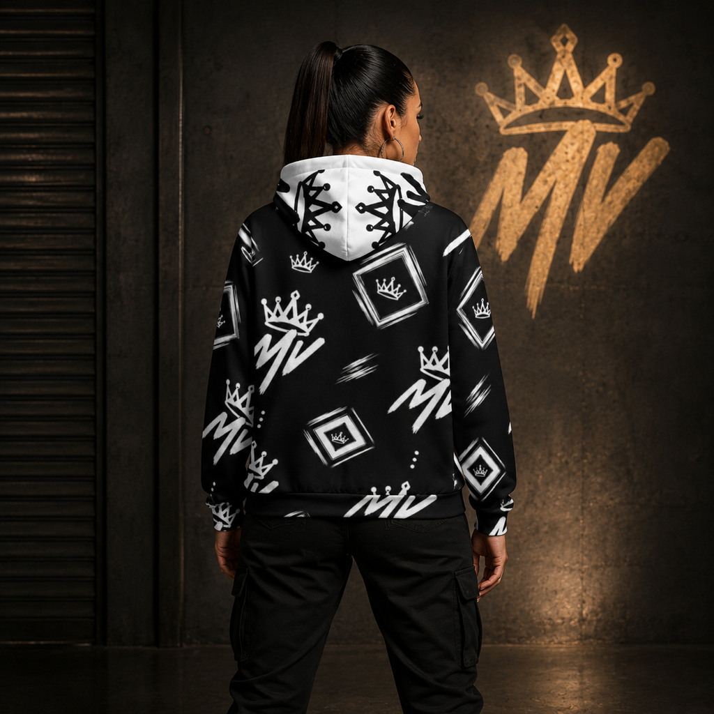 Moneyvation  Black Signature Print Premium Cotton Hoodie